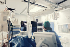 Catheter ablation procedure using radiofrequency energy catheter and imaging guidance with miniaturized medical connectors for interventional vascular and electrophysiology applications.