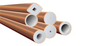 A close-up rendered image of capillary tubing cables